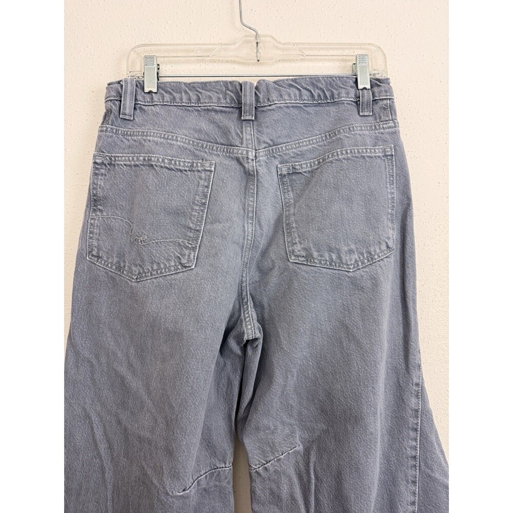 We The Free People Eden Slouchy Jeans Sz 28S Wide Leg Gray Button Fly Flare - Picture 11 of 14